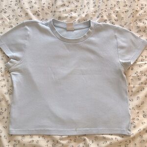 Tna light blue cropped crew waist homestretch TShirt